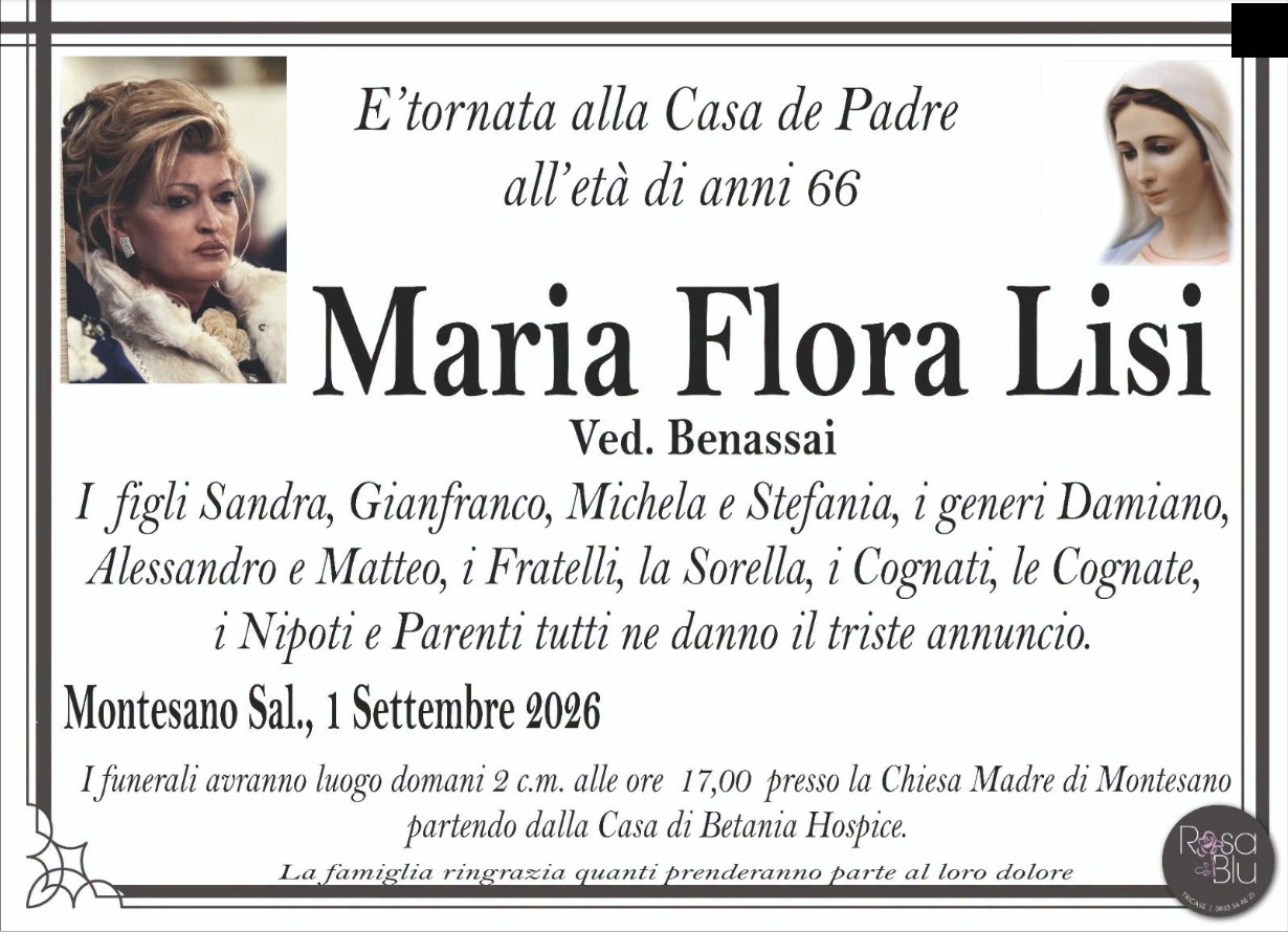 Necrologio di Maria Flora Lisi