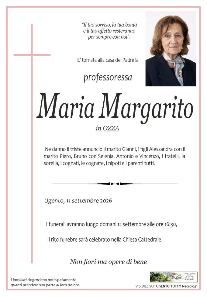 Necrologio di Maria Margarito