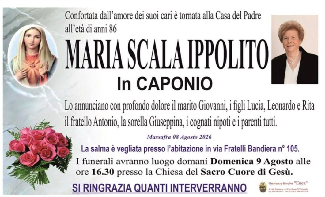 Necrologio di Maria Scala Ippolito