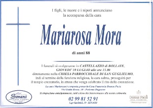 Necrologio di Mariarosa Mora