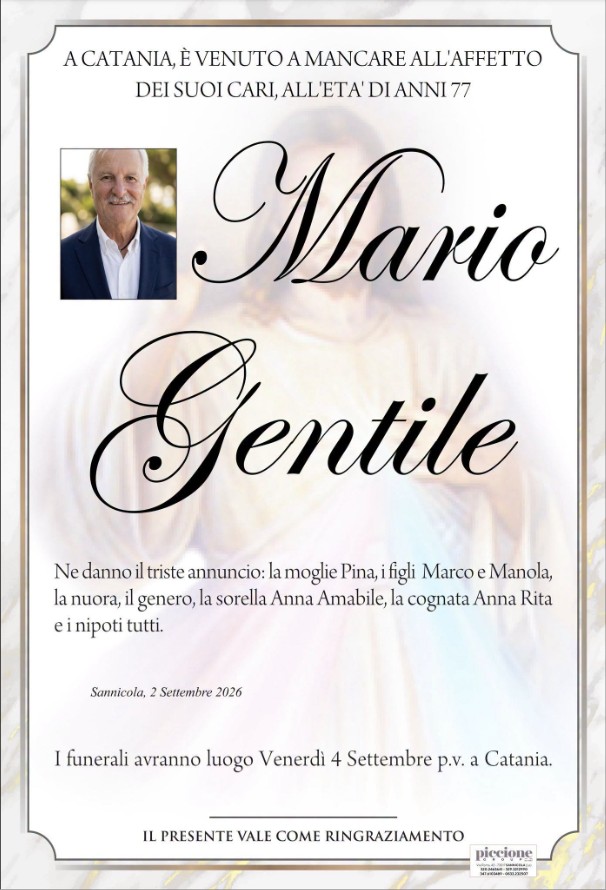 Necrologio di Mario Gentile