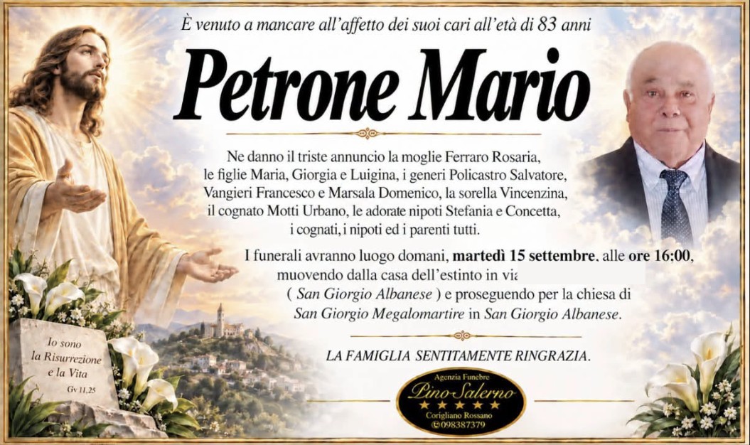 Necrologio di Mario Petrone
