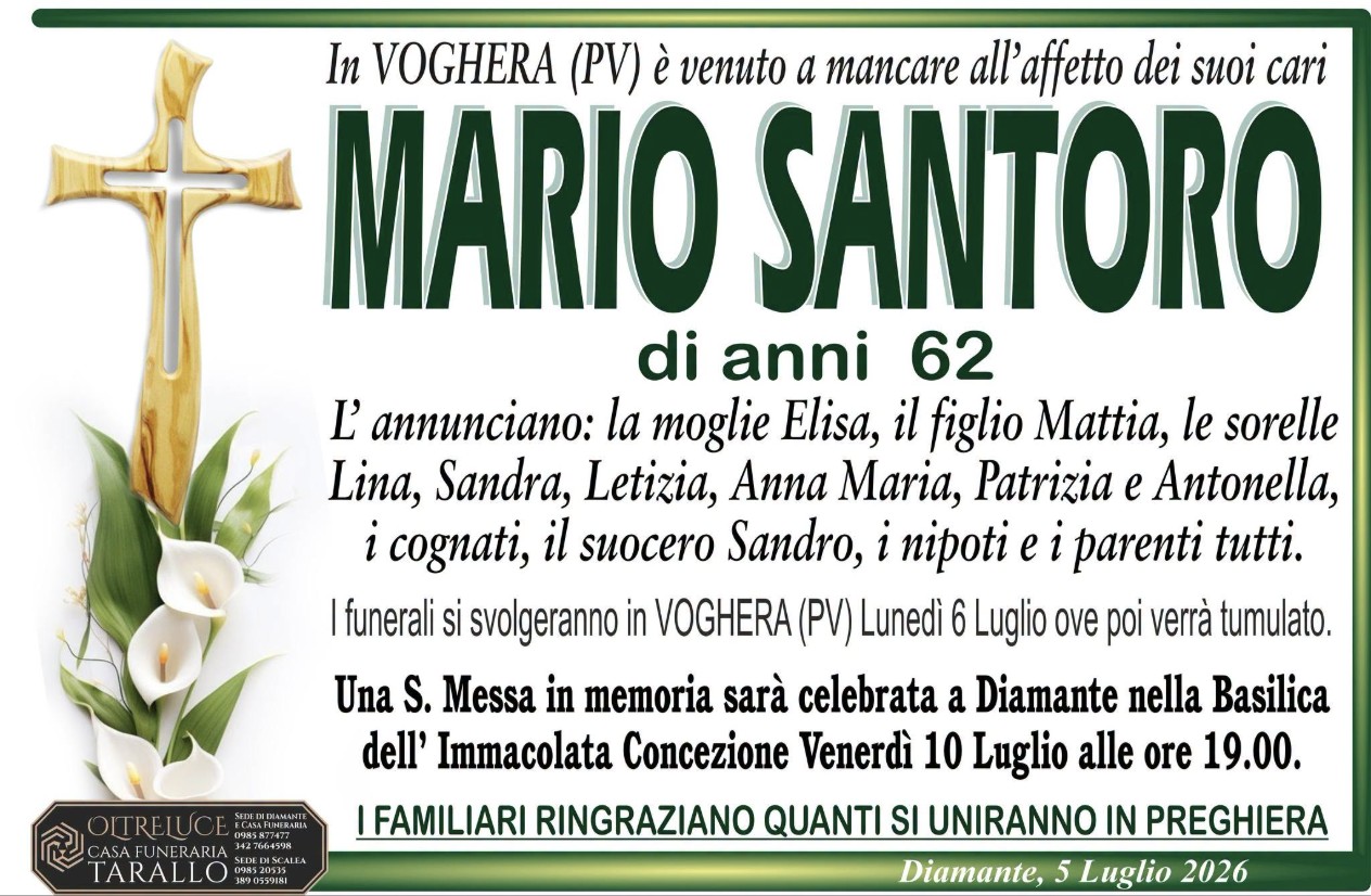 Necrologio di Mario Santoro