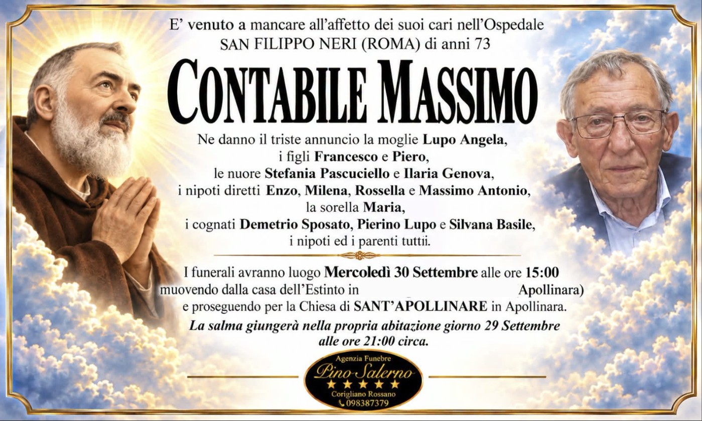 Necrologio di Massimo Contabile