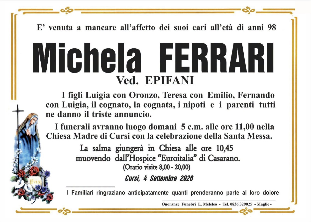 Necrologio di Michela Ferrari