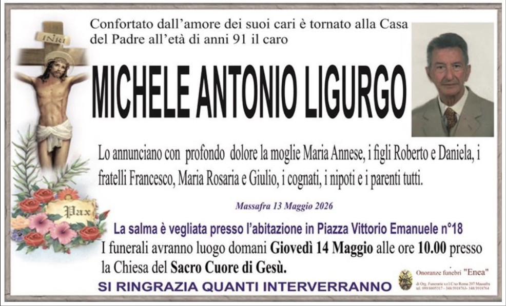 Necrologio di Michele Antonio Ligurgo