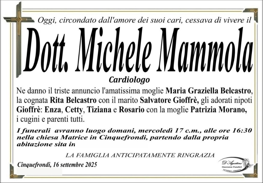 Necrologio di Michele Mammola