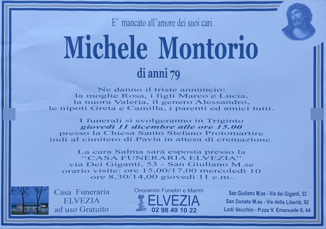 Necrologio di Michele Montorio