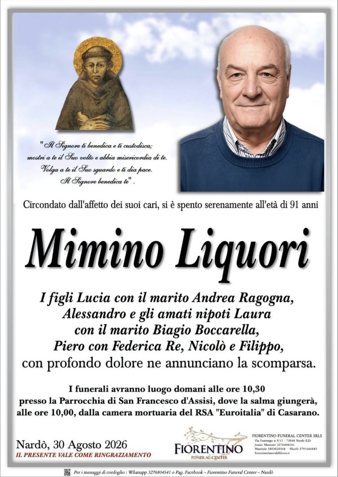 Necrologio di Mimino Liquori