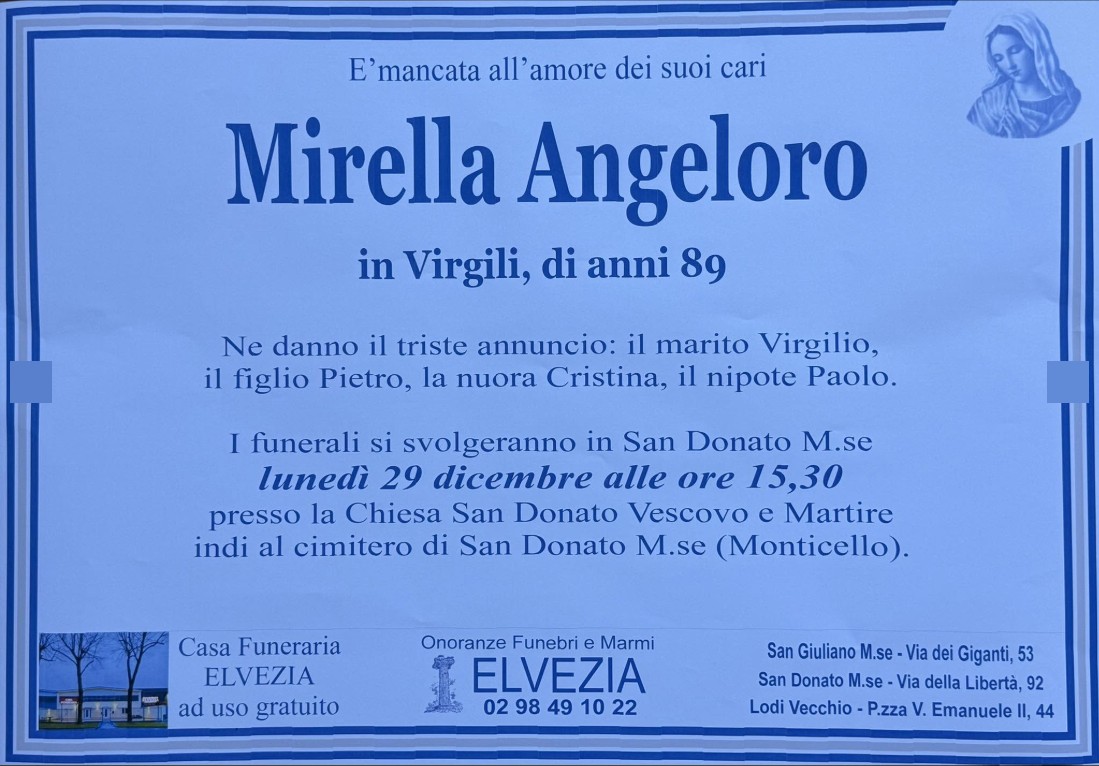 Necrologio di Mirella Angeloro