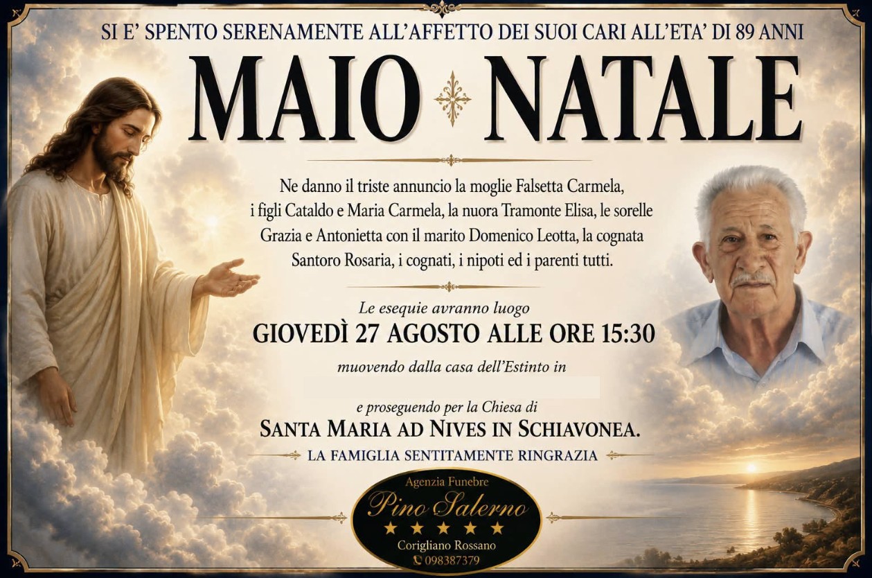 Necrologio di Natale Maio