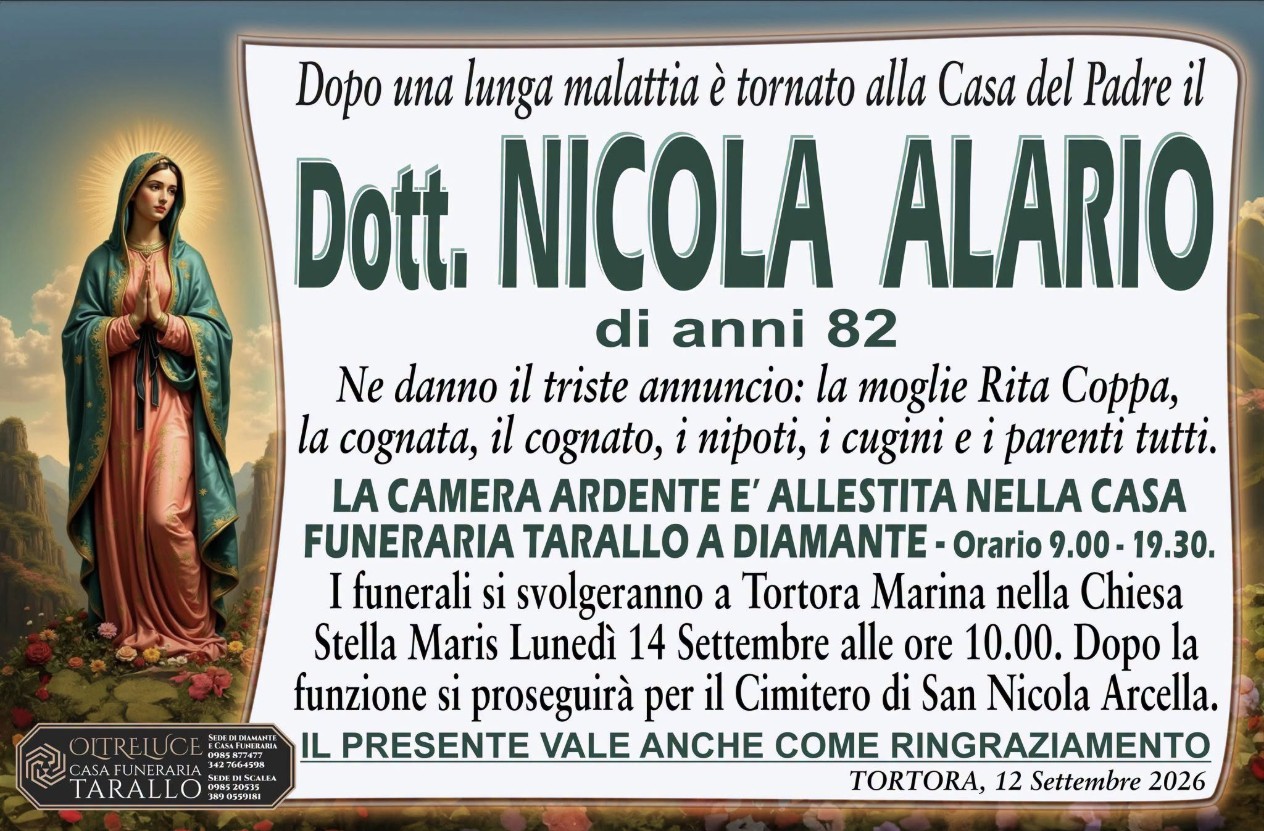 Necrologio di Nicola Alario