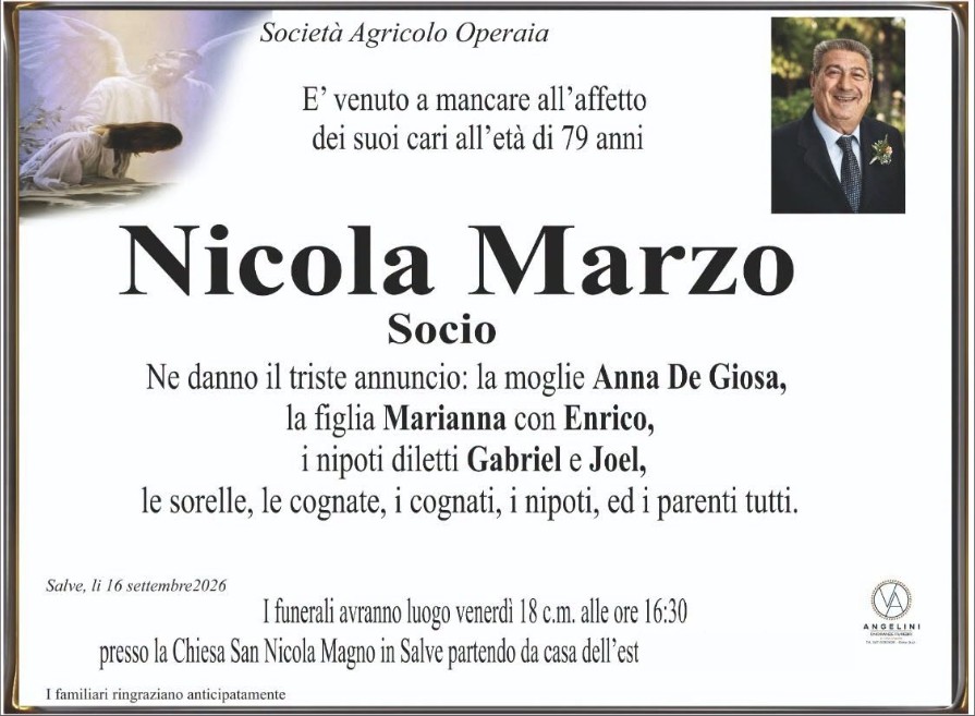 Necrologio di Nicola Marzo