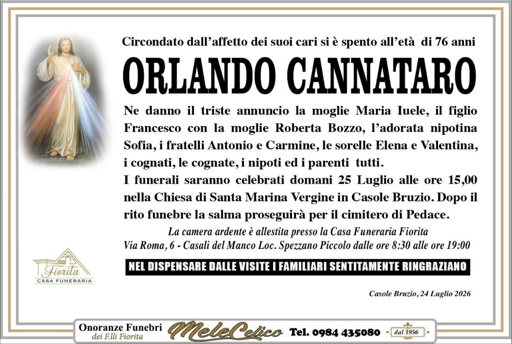 Necrologio di Orlando Cannataro