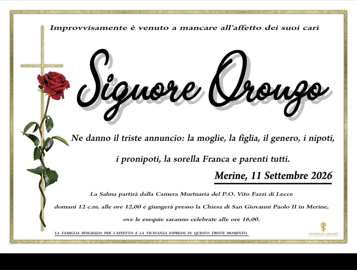 Necrologio di Oronzo Signore
