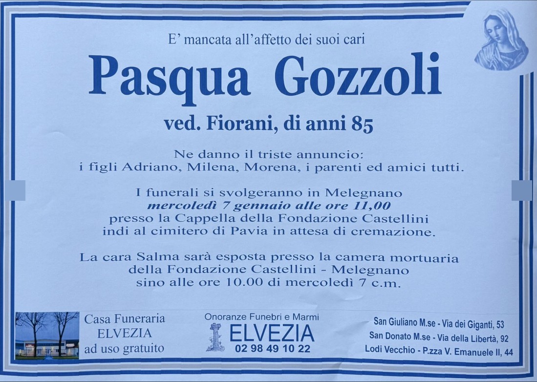 Necrologio di Pasqua Gozzoli