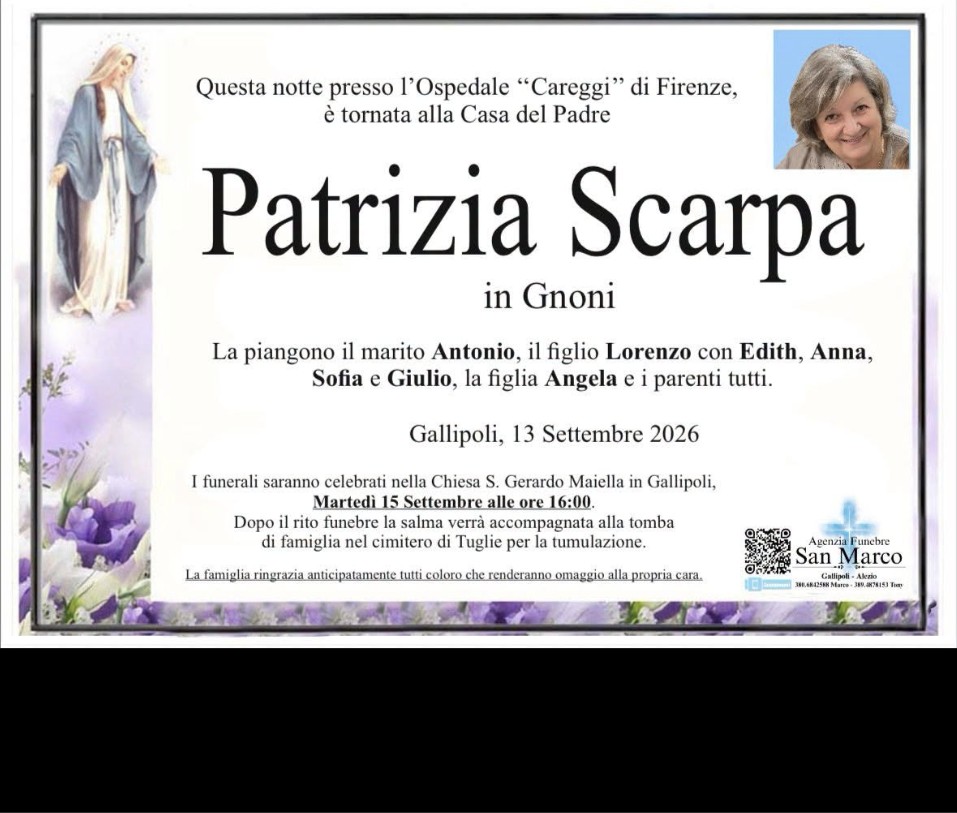 Necrologio di Patrizia Scarpa