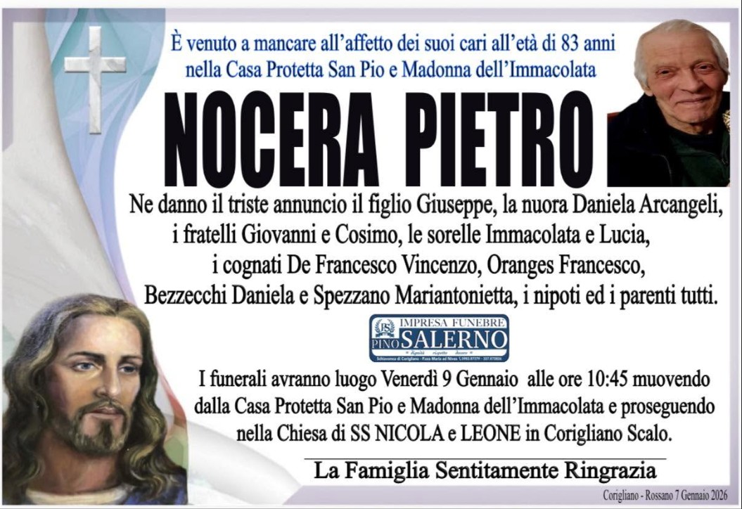 Necrologio di Pietro Nocera