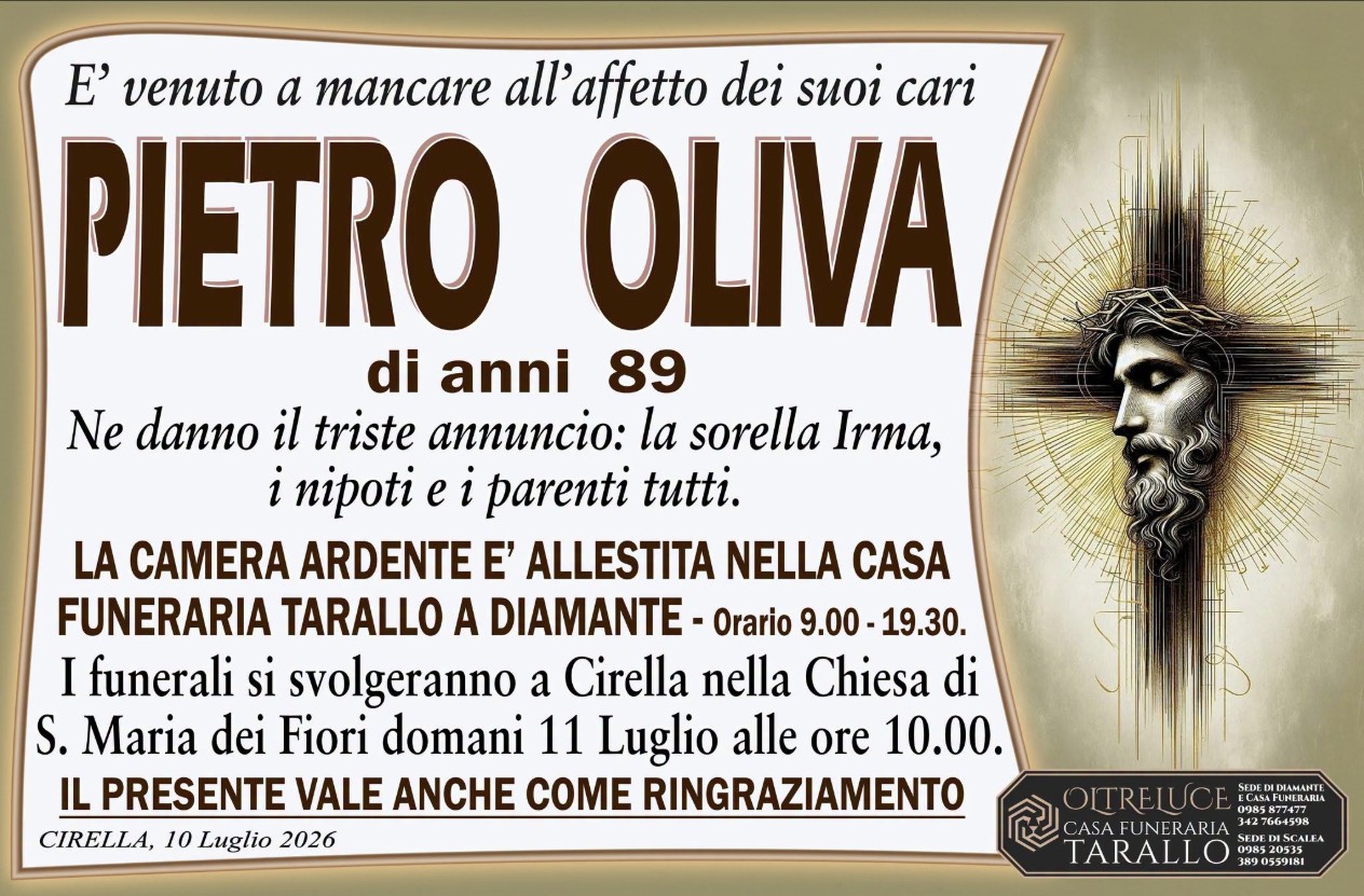 Necrologio di Pietro Oliva