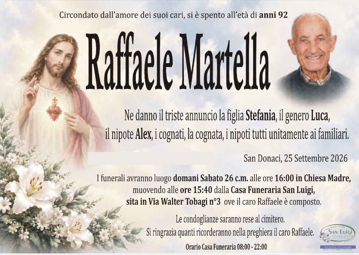 Necrologio di Raffaele Martella