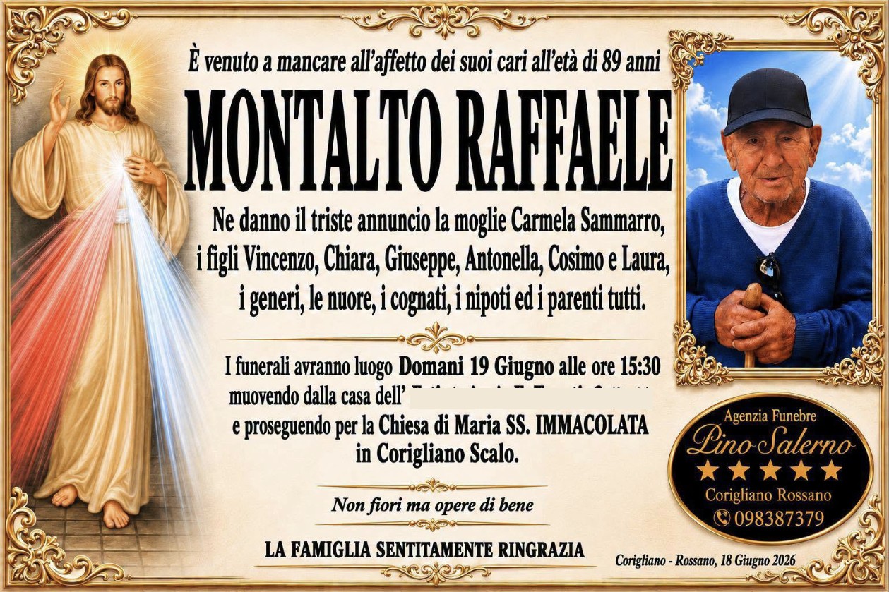 Necrologio di Raffaele Montalto