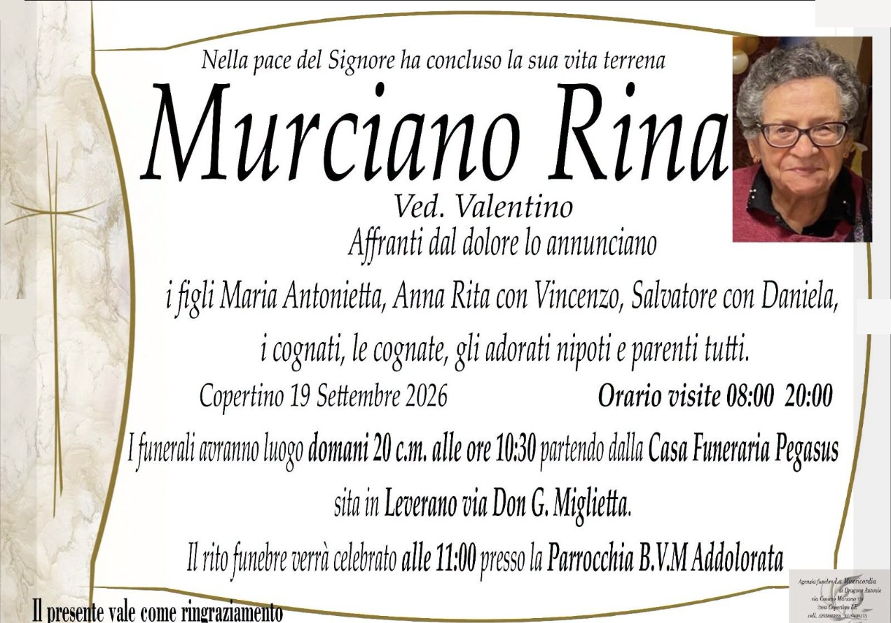 Necrologio di Rina Murciano