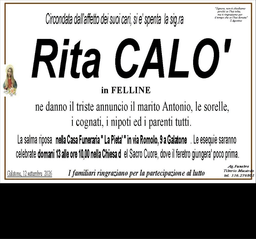 Necrologio di Rita Calò