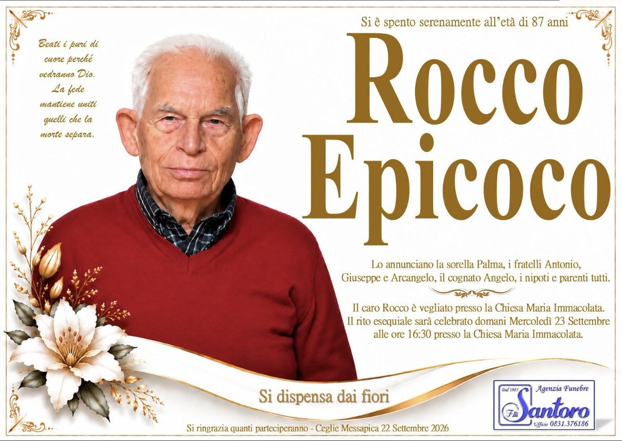 Necrologio di Rocco Epicoco