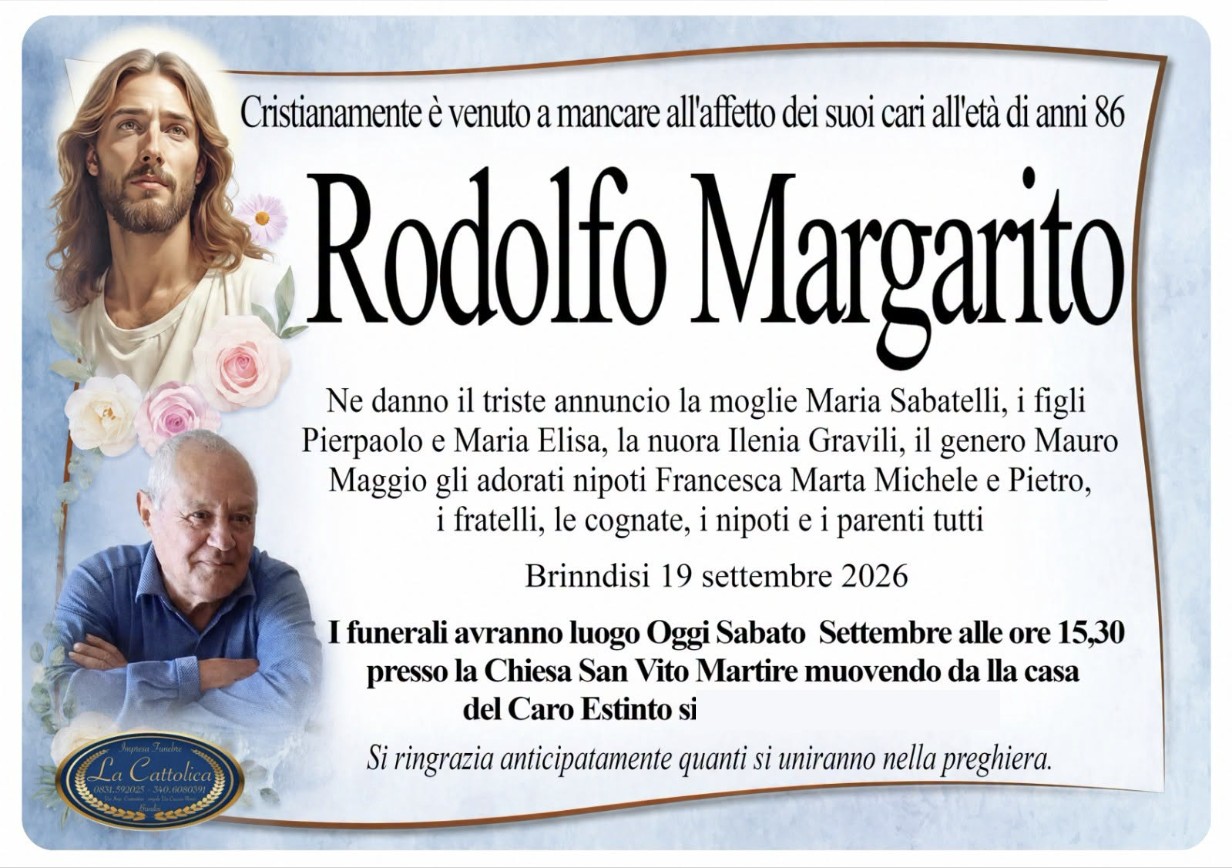 Necrologio di Rodolfo Margarito