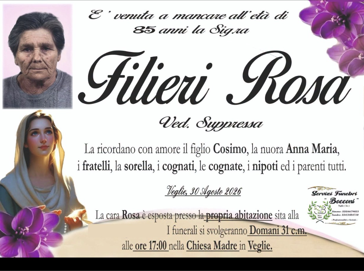 Necrologio di Rosa Filieri