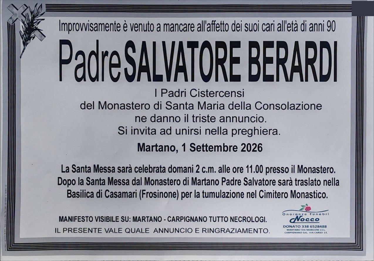 Necrologio di Salvatore Berardi