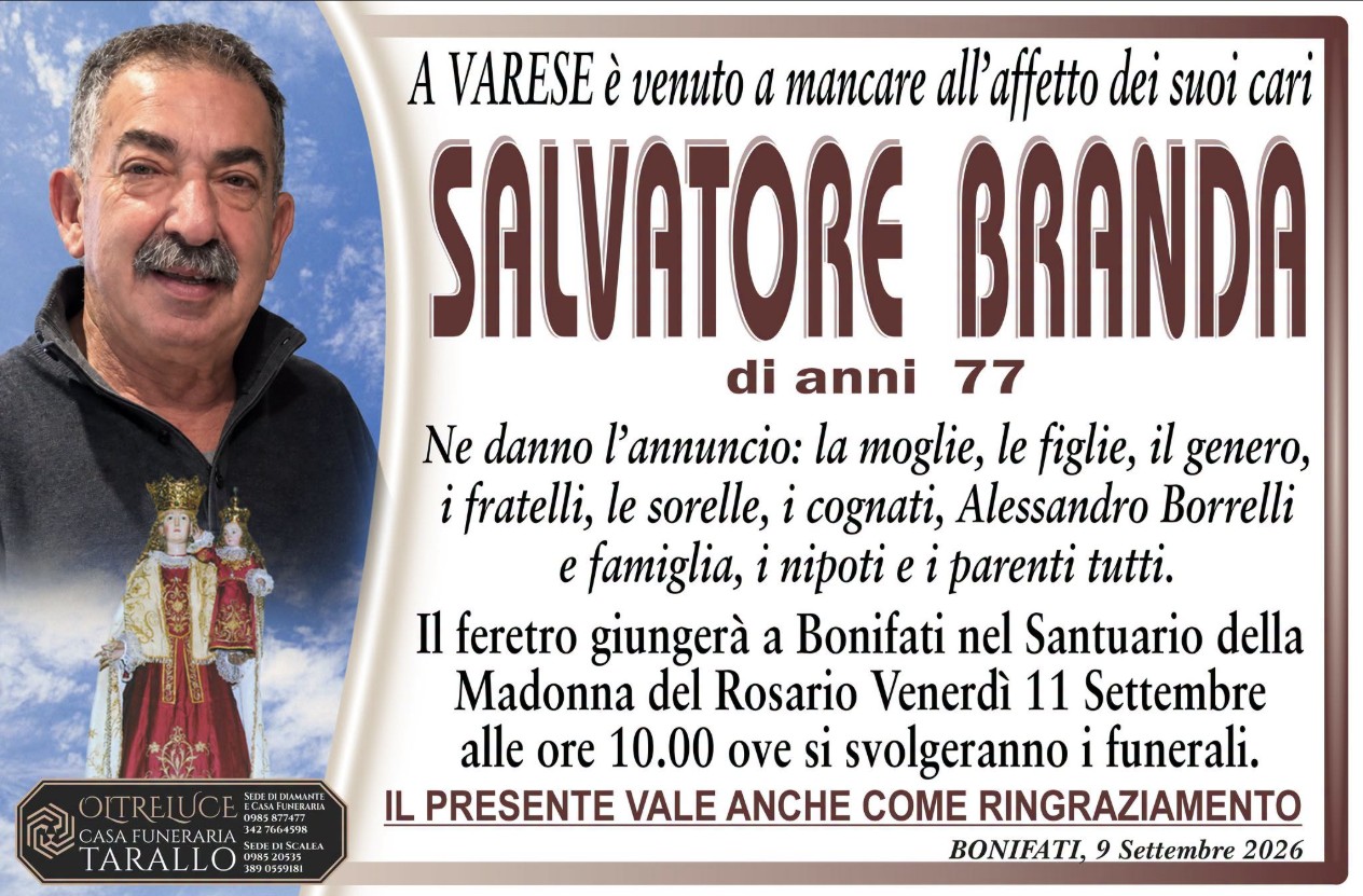 Necrologio di Salvatore Branda
