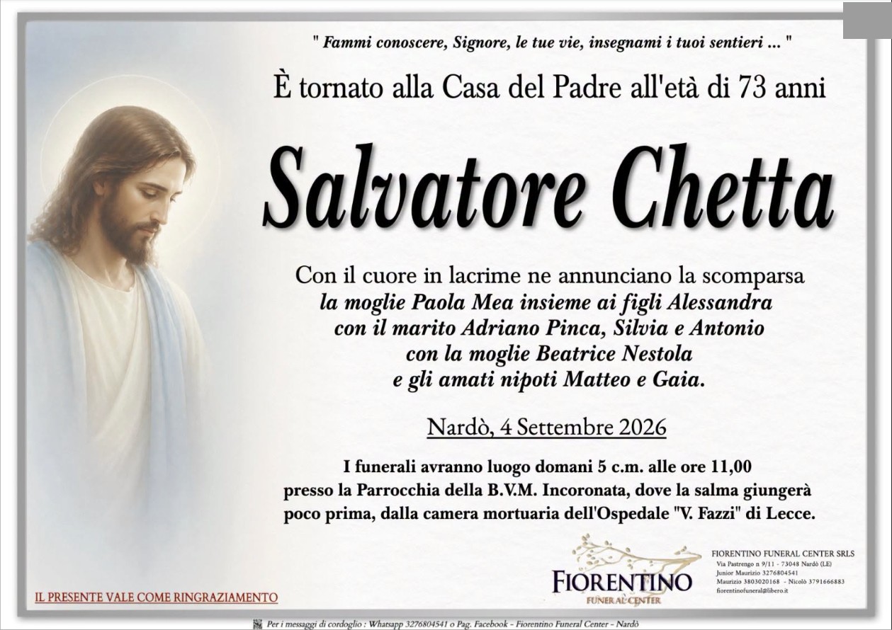 Necrologio di Salvatore Chetta