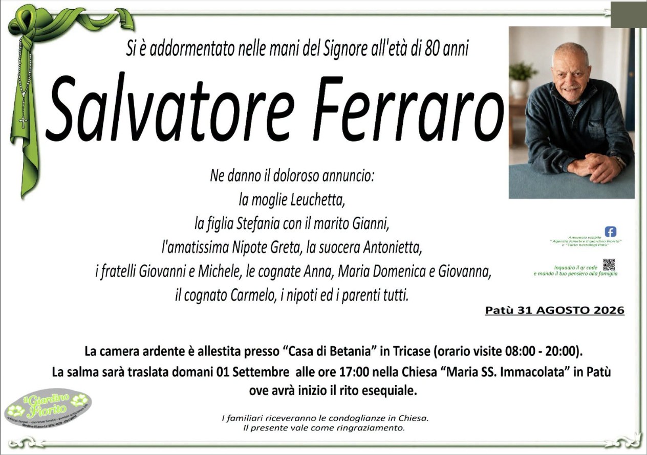 Necrologio di Salvatore Ferraro