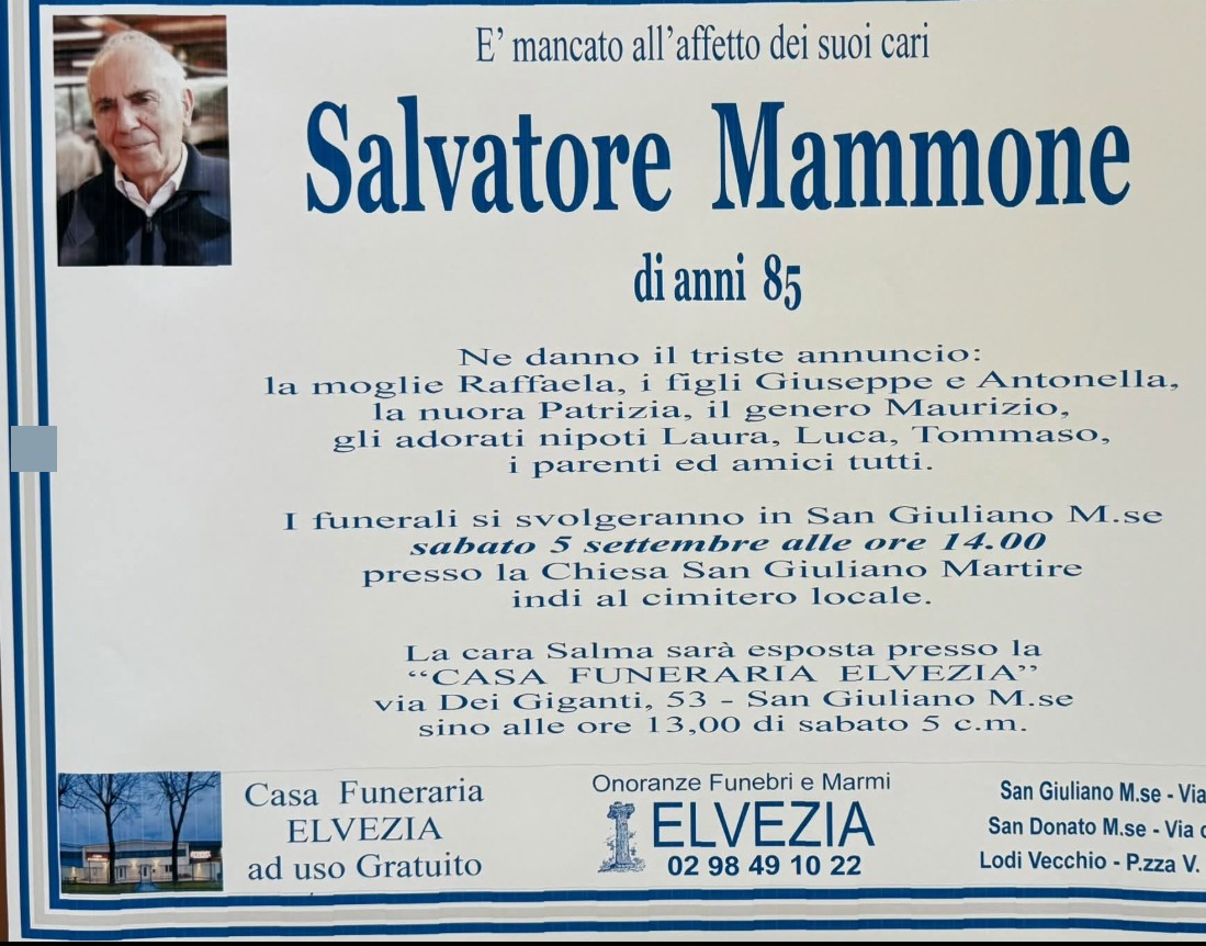 Necrologio di Salvatore Mammone