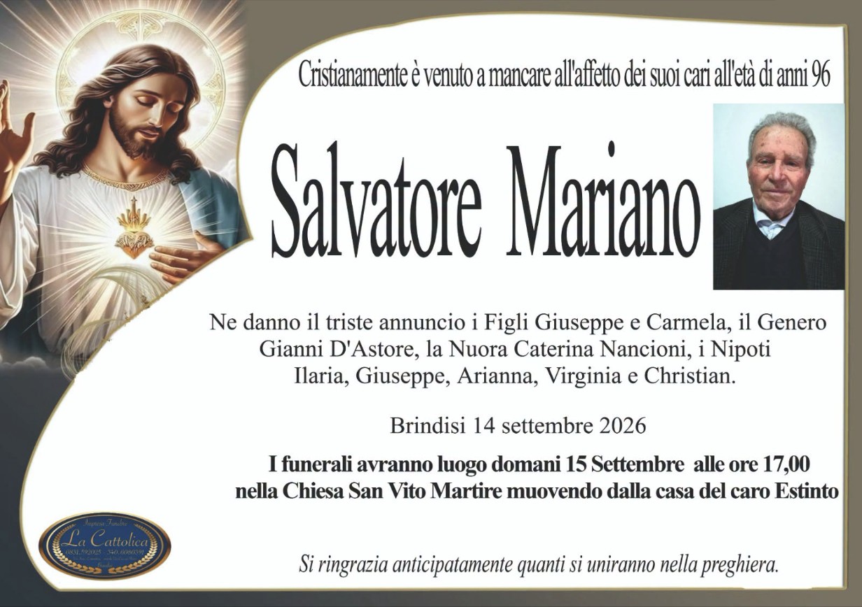 Necrologio di Salvatore Mariano