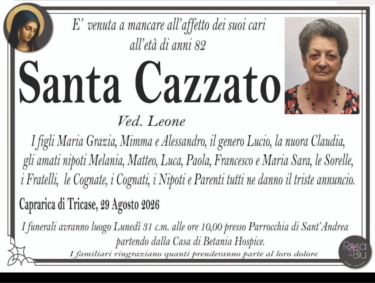 Necrologio di Santa Cazzato