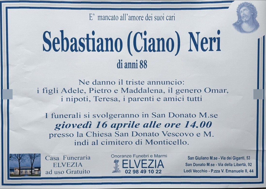 Necrologio di Sebastiano Neri