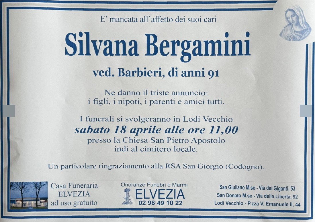 Necrologio di Silvana Bergamini