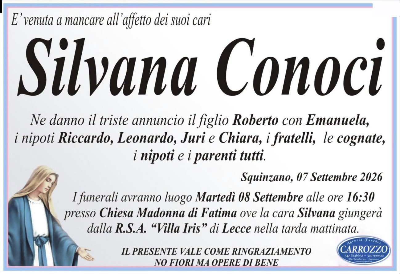 Necrologio di Silvana Conoci