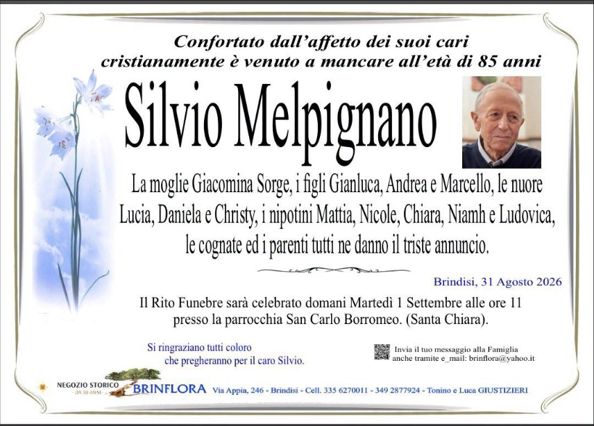 Necrologio di Silvio Melpignano