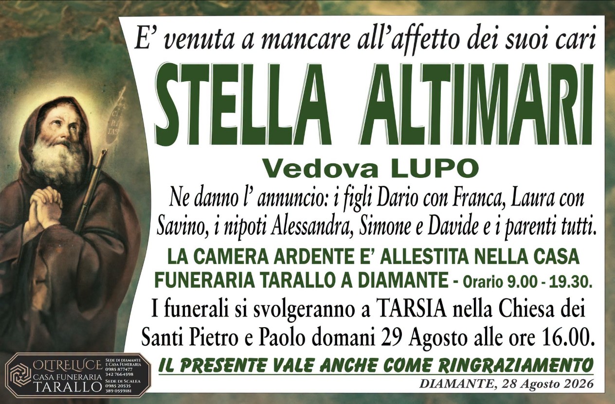 Necrologio di Stella Altimari