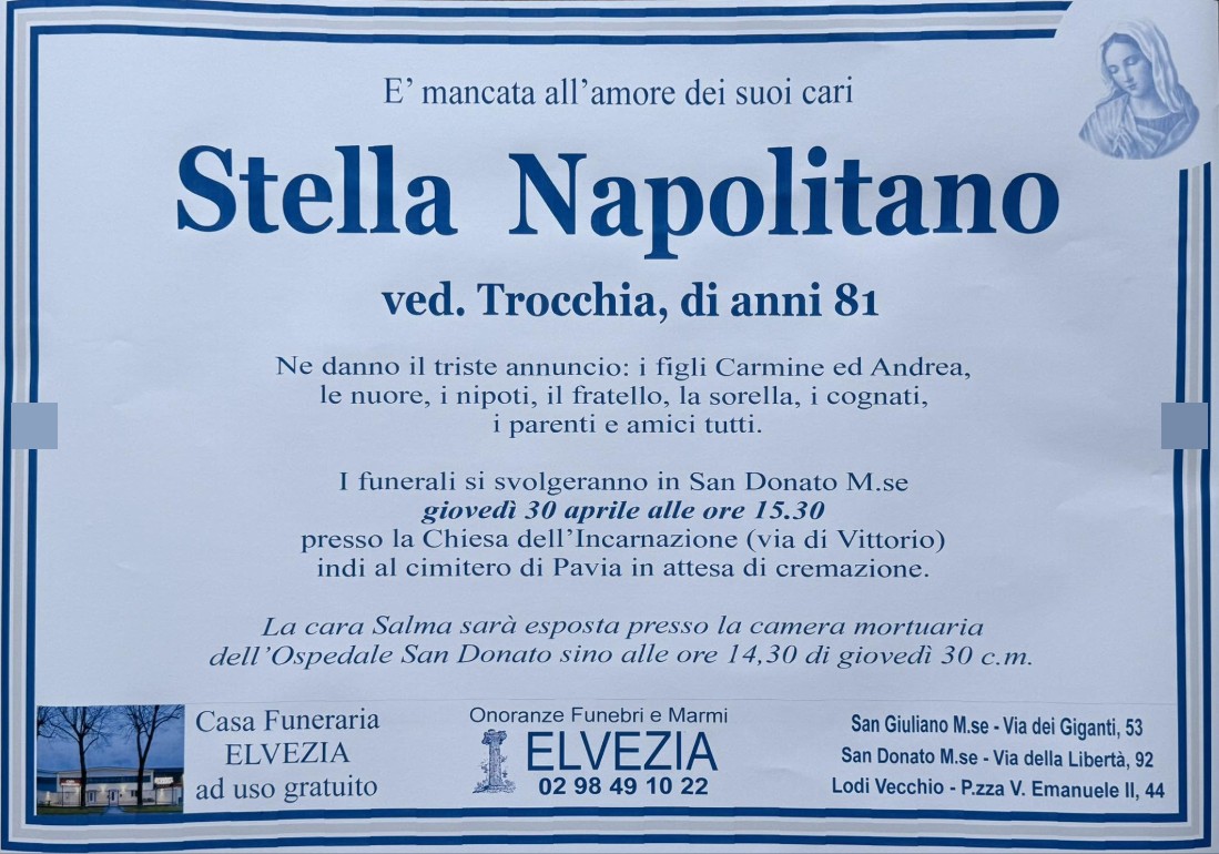 Necrologio di Stella Napolitano