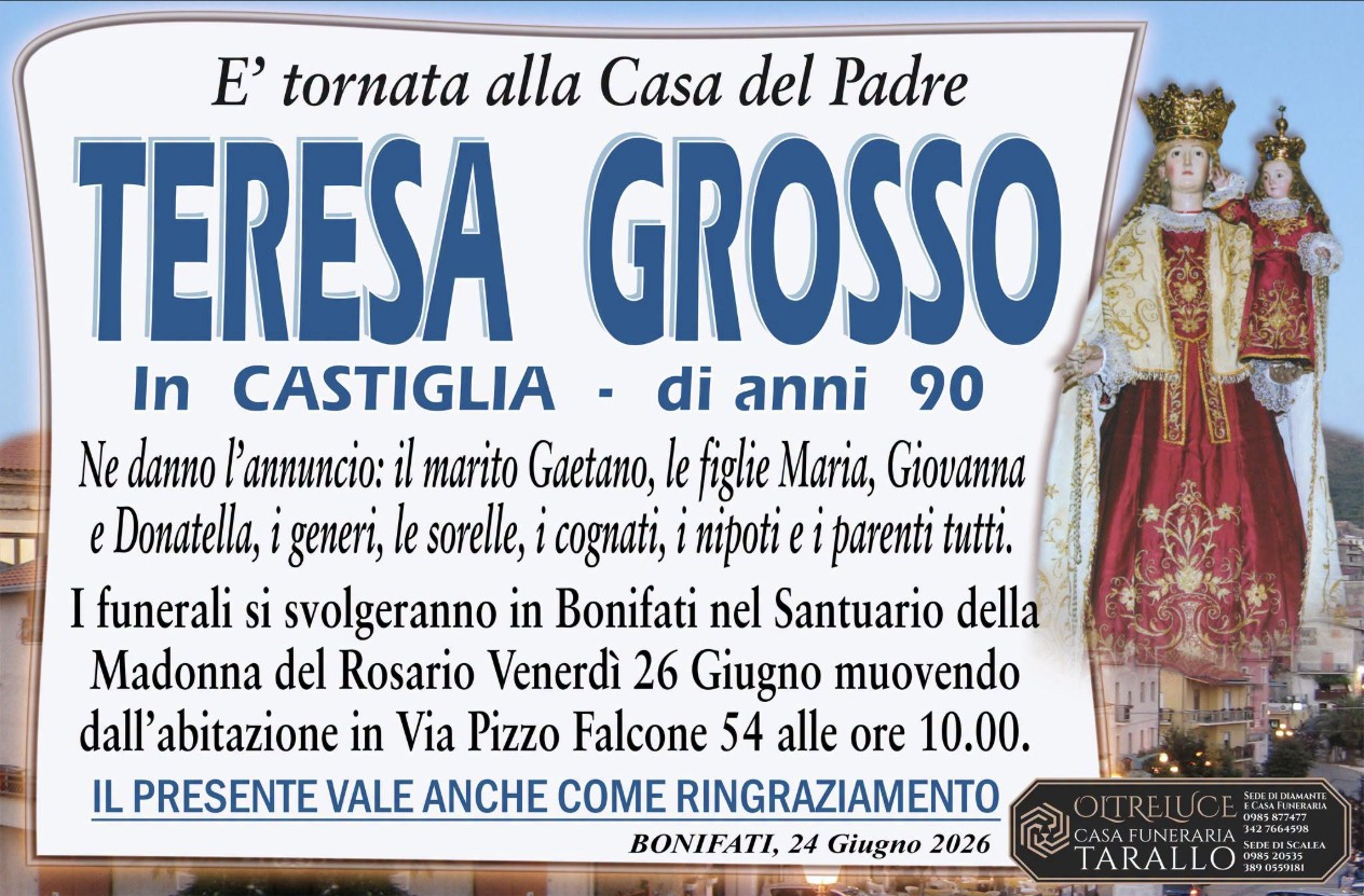 Necrologio di Teresa Grosso