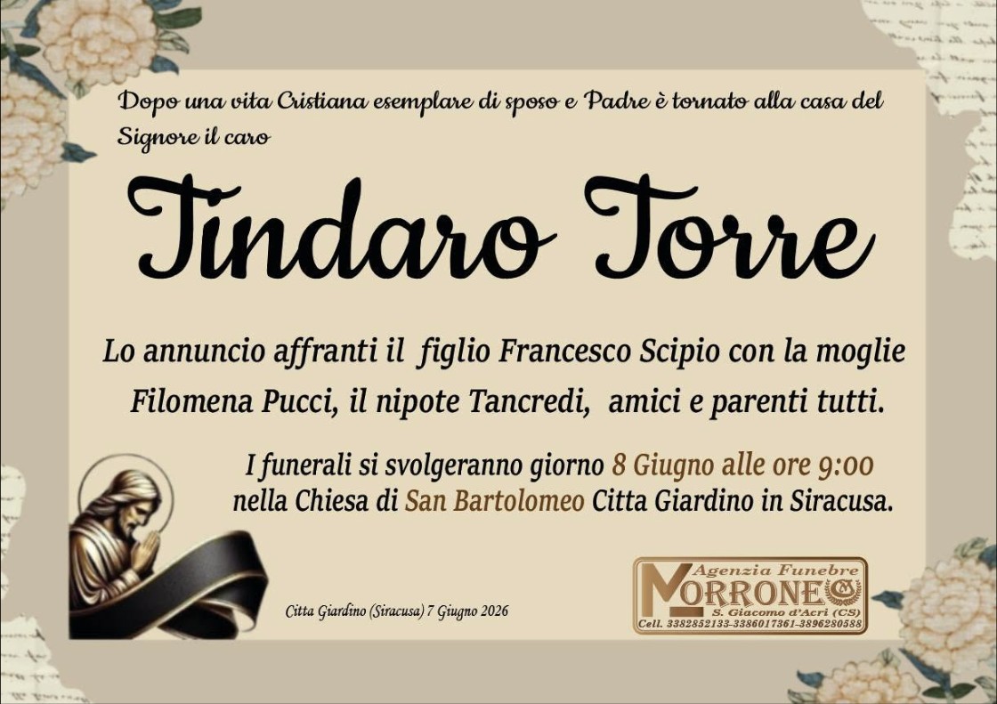 Necrologio di Tindaro Torre
