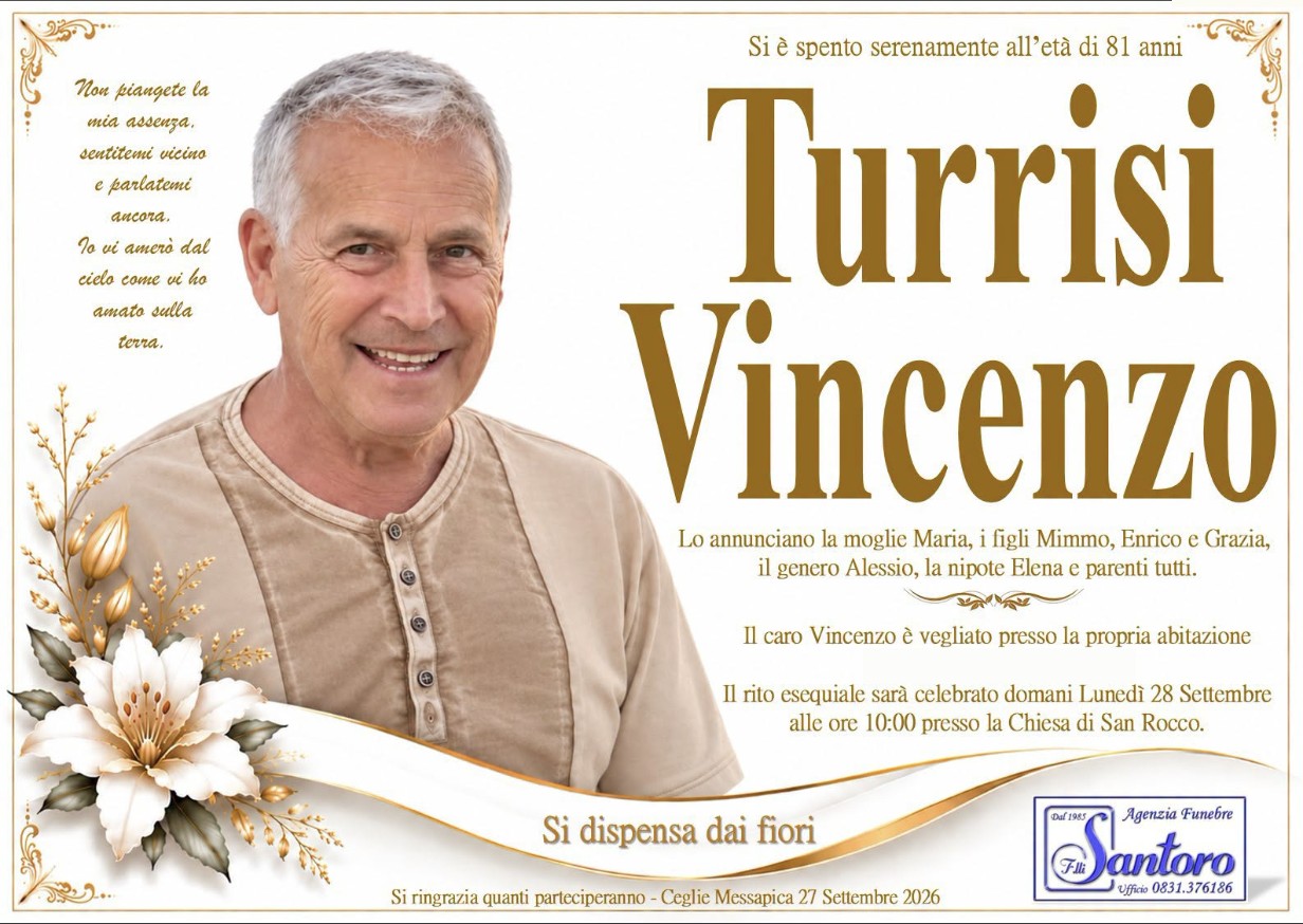 Necrologio di Vincenzo Turrisi