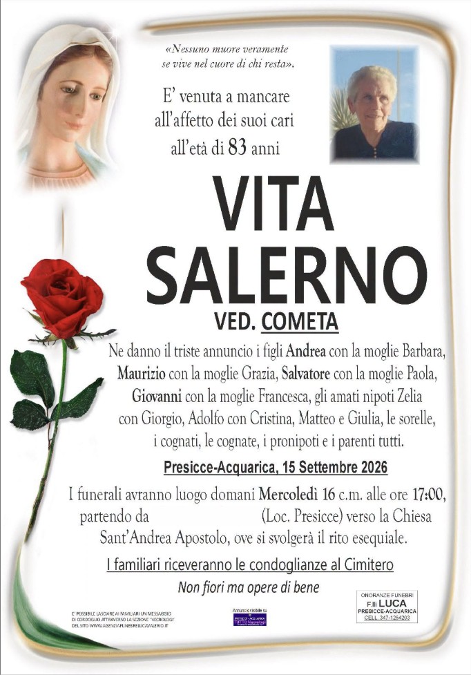 Necrologio di Vita Salerno