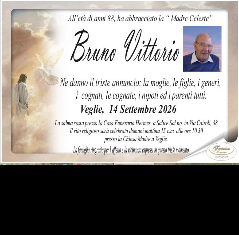 Necrologio di Vittorio Bruno