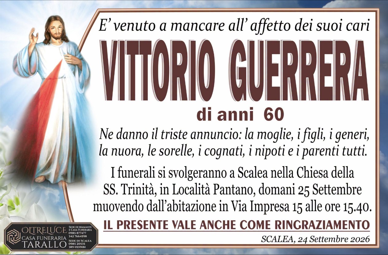Necrologio di Vittorio Guerrera