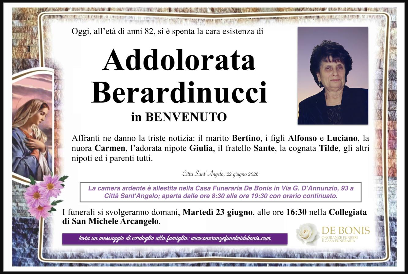 Necrologio di Addolorata Berardinucci